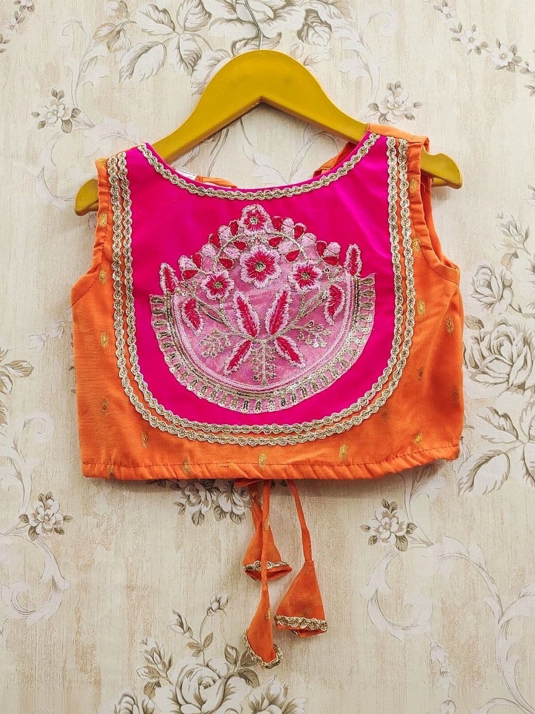 KALINI Girls Embroidered Thread Work Ready to Wear Lehenga & Blouse With Dupatta thumbnail 5