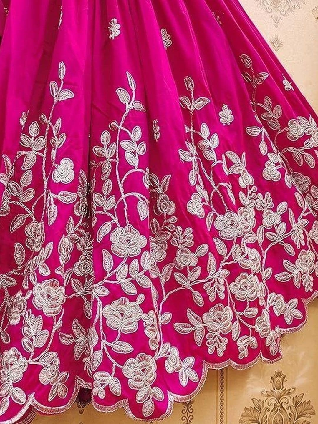 KALINI Girls Embroidered Thread Work Ready to Wear Lehenga & Blouse With Dupatta thumbnail 4