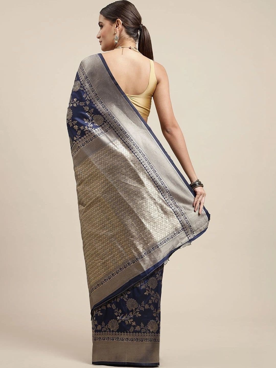 Dhaaga Ghar Women Woven Design Zari Art Silk Banarasi Saree thumbnail 2