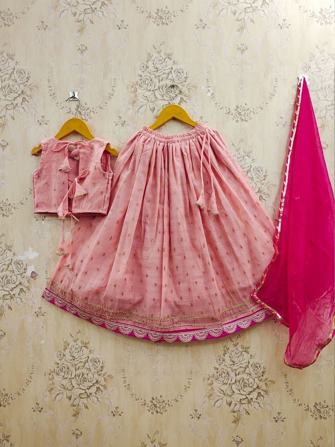 KALINI Girls Embroidered Thread Work Ready to Wear Lehenga & Blouse With Dupatta thumbnail 7