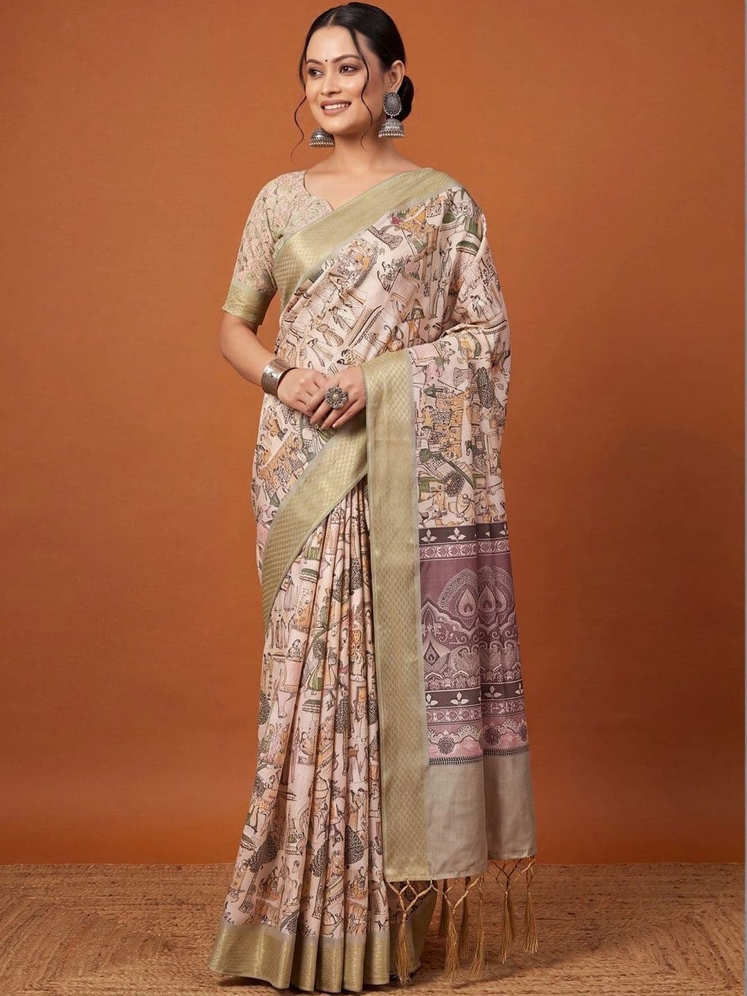 Anouk Warli Silk Blend Designer Saree thumbnail 2