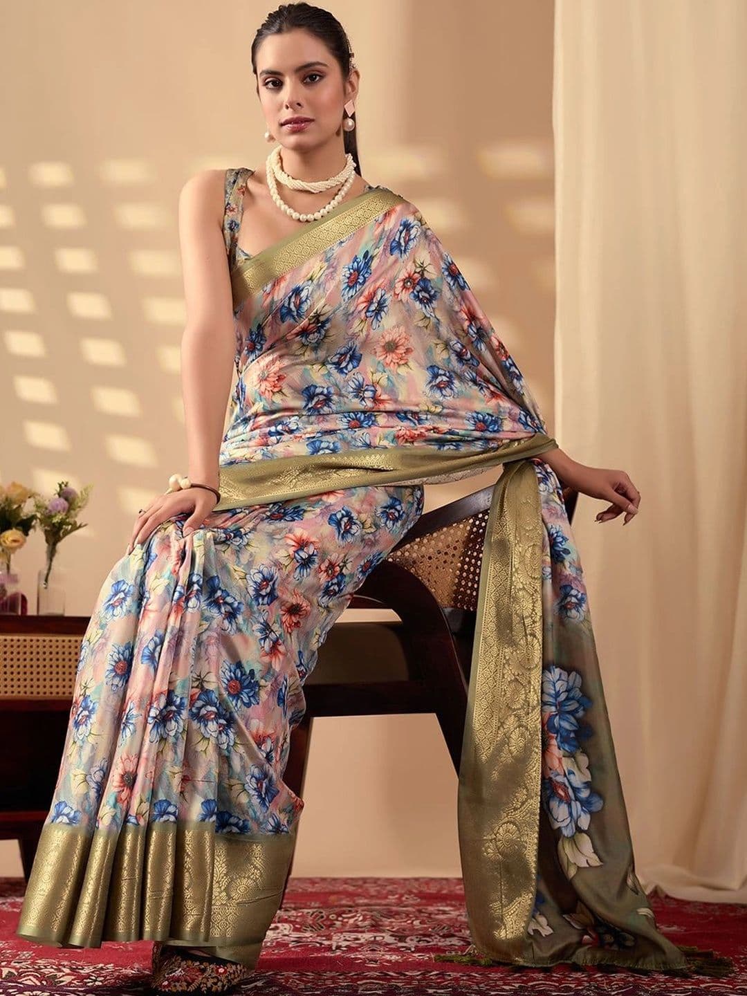 LeeliPeeri Designer Zari Silk Blend Designer Saree thumbnail 6