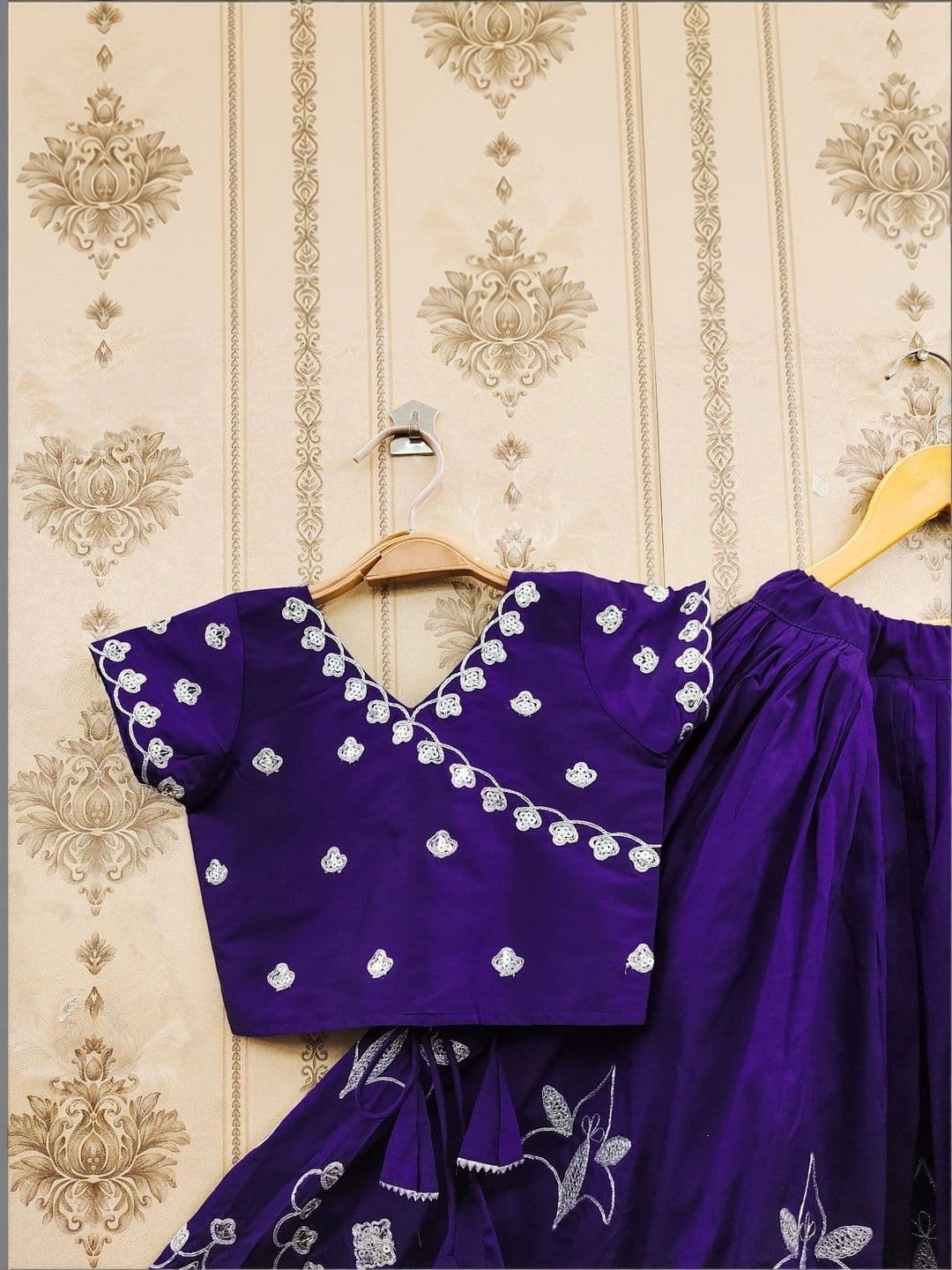 KALINI Girls Embroidered Thread Work Ready to Wear Lehenga & thumbnail 5