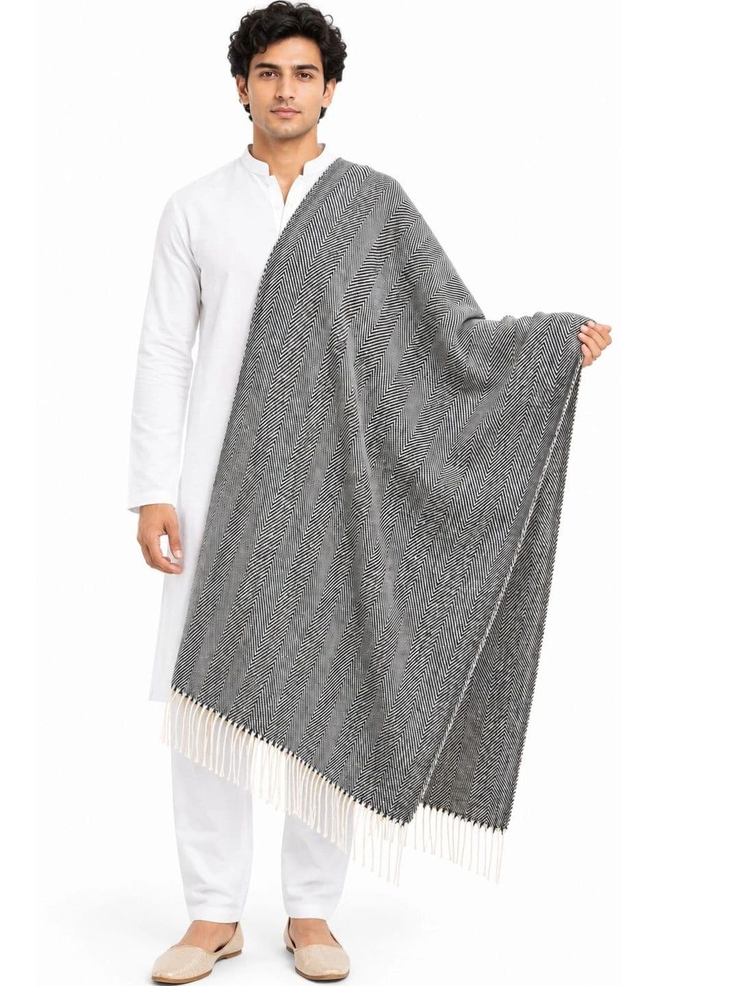 WOOLOASIS Men Woven Design Stole - view 1