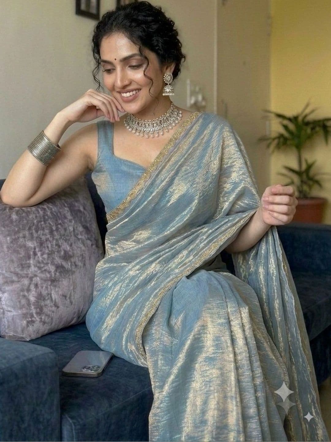 Akshmi Creation  women Zari Supernet Saree - view 1
