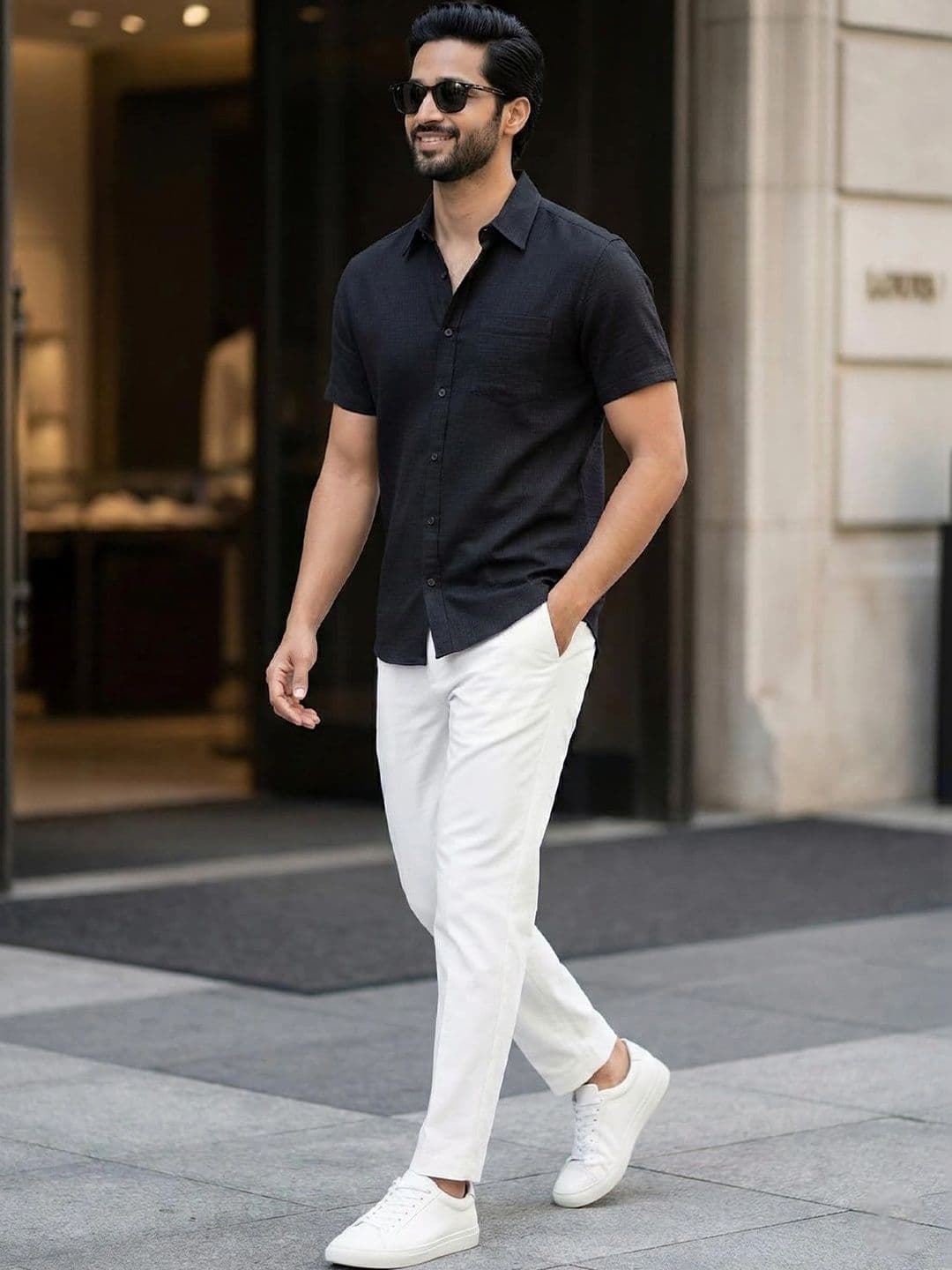 Vashuqi Men Smart Slim Fit Casual Shirt thumbnail 2