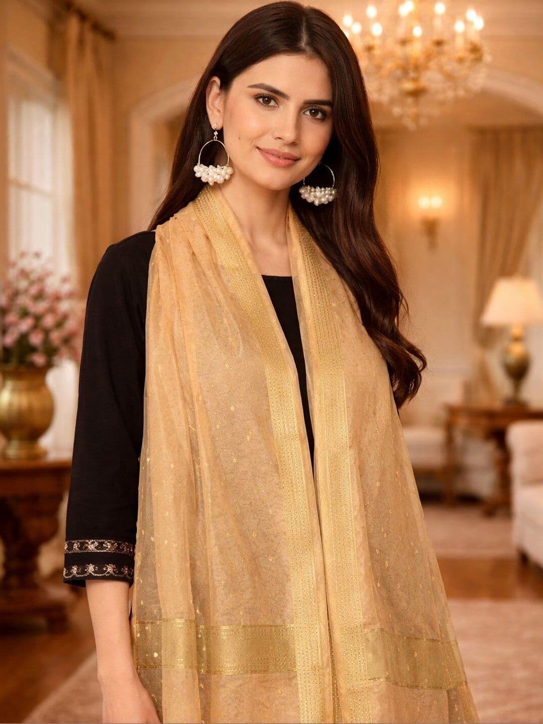 STUTI FASHION Art Silk Dupatta with Zari thumbnail 3