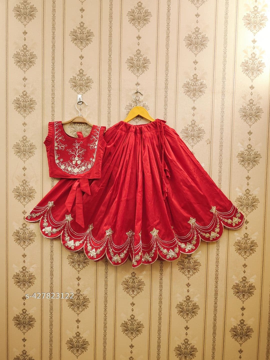 KALINI Girls Embroidered Thread Work Ready to Wear Lehenga & thumbnail 5