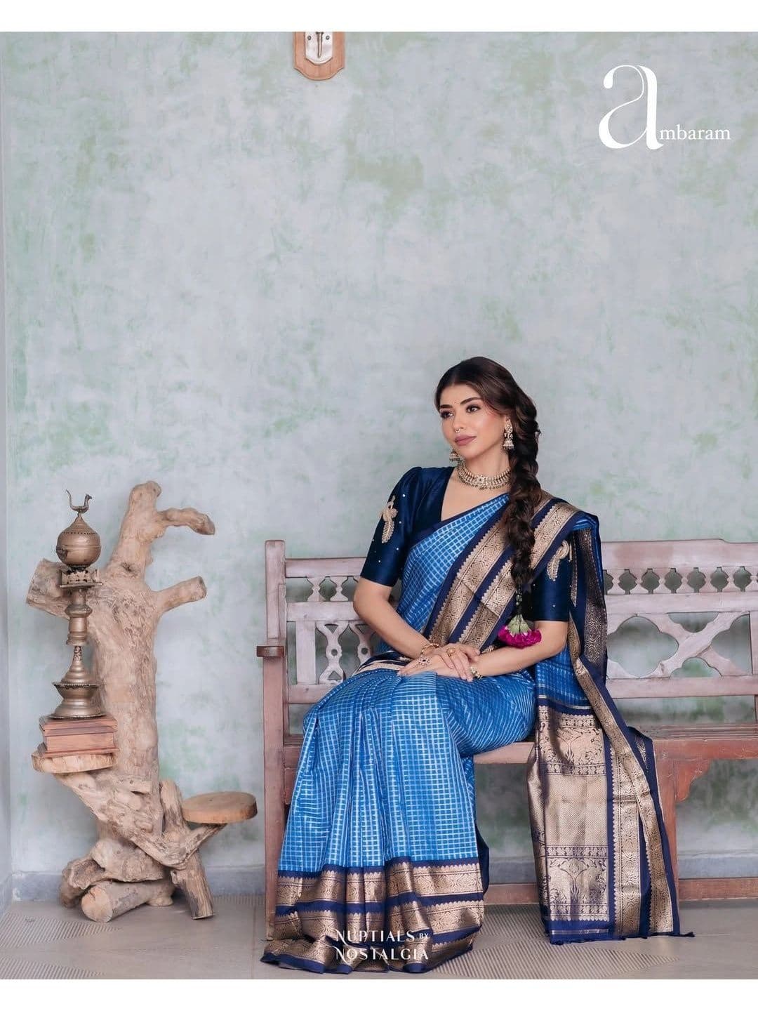 ZELLURE Woven Design Zari Art Silk Kanjeevaram Saree thumbnail 7