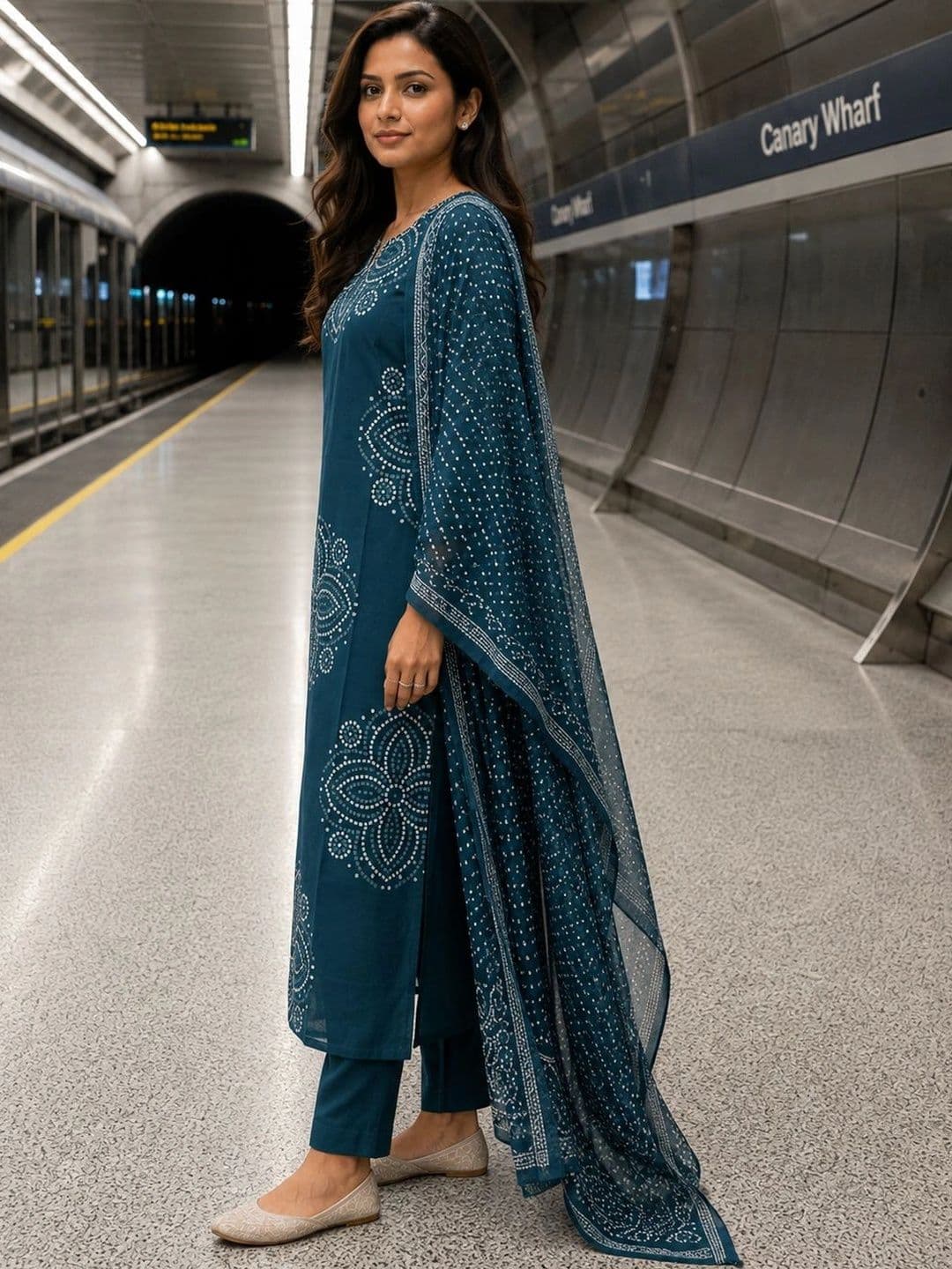 Berrylicious Women Printed Regular Pure Cotton Kurta with Trousers & With Dupatta thumbnail 3