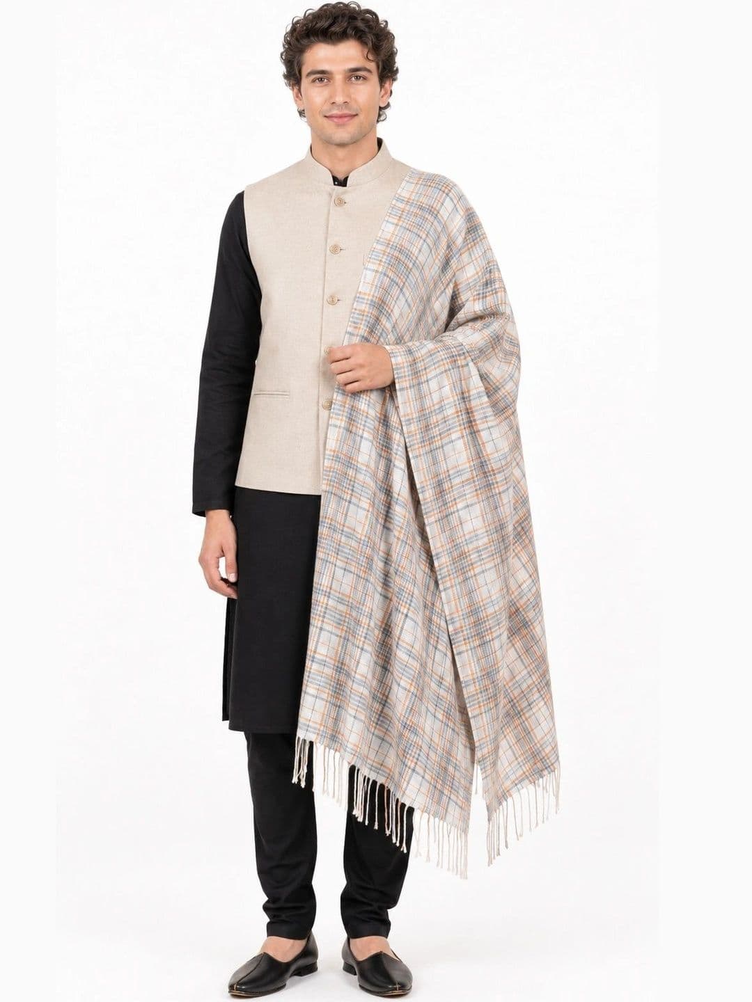 WOOLOASIS Men Checked Stole - view 1
