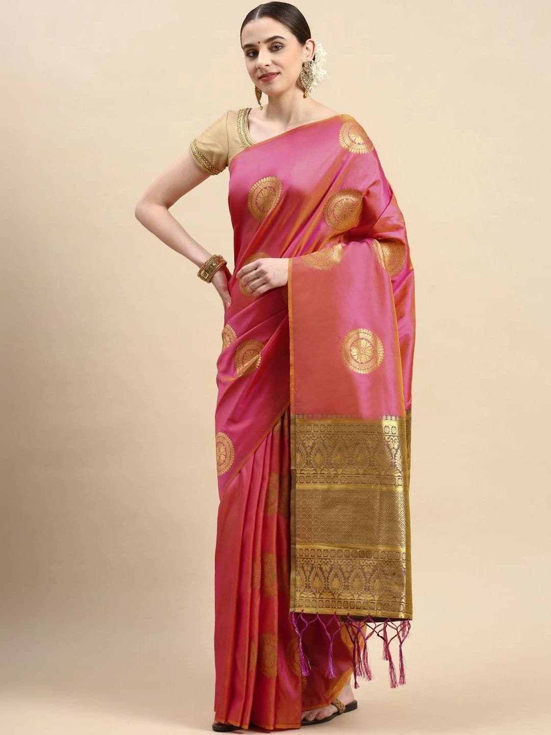 Dhaaga Ghar Woven Design Zari Art Silk Banarasi Saree thumbnail 4