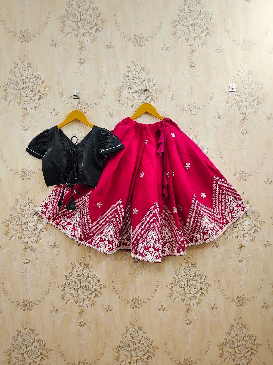 KALINI Girls Embroidered Thread Work Ready to Wear Lehenga & thumbnail 4