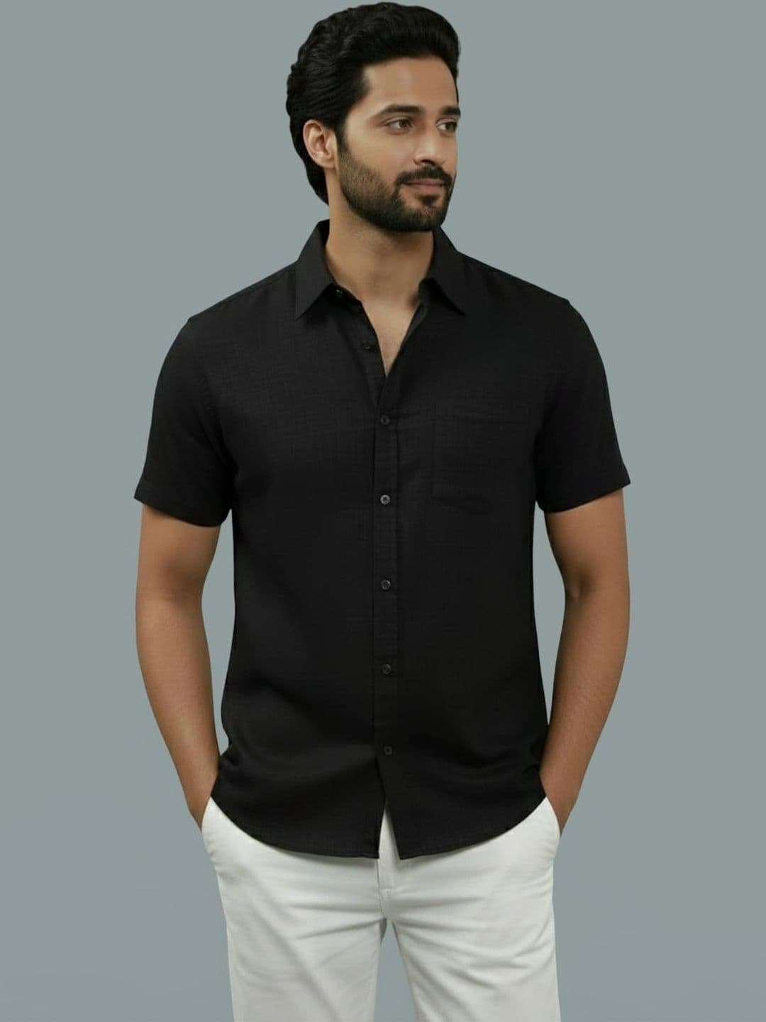 Vashuqi Men Smart Slim Fit Casual Shirt - view 1