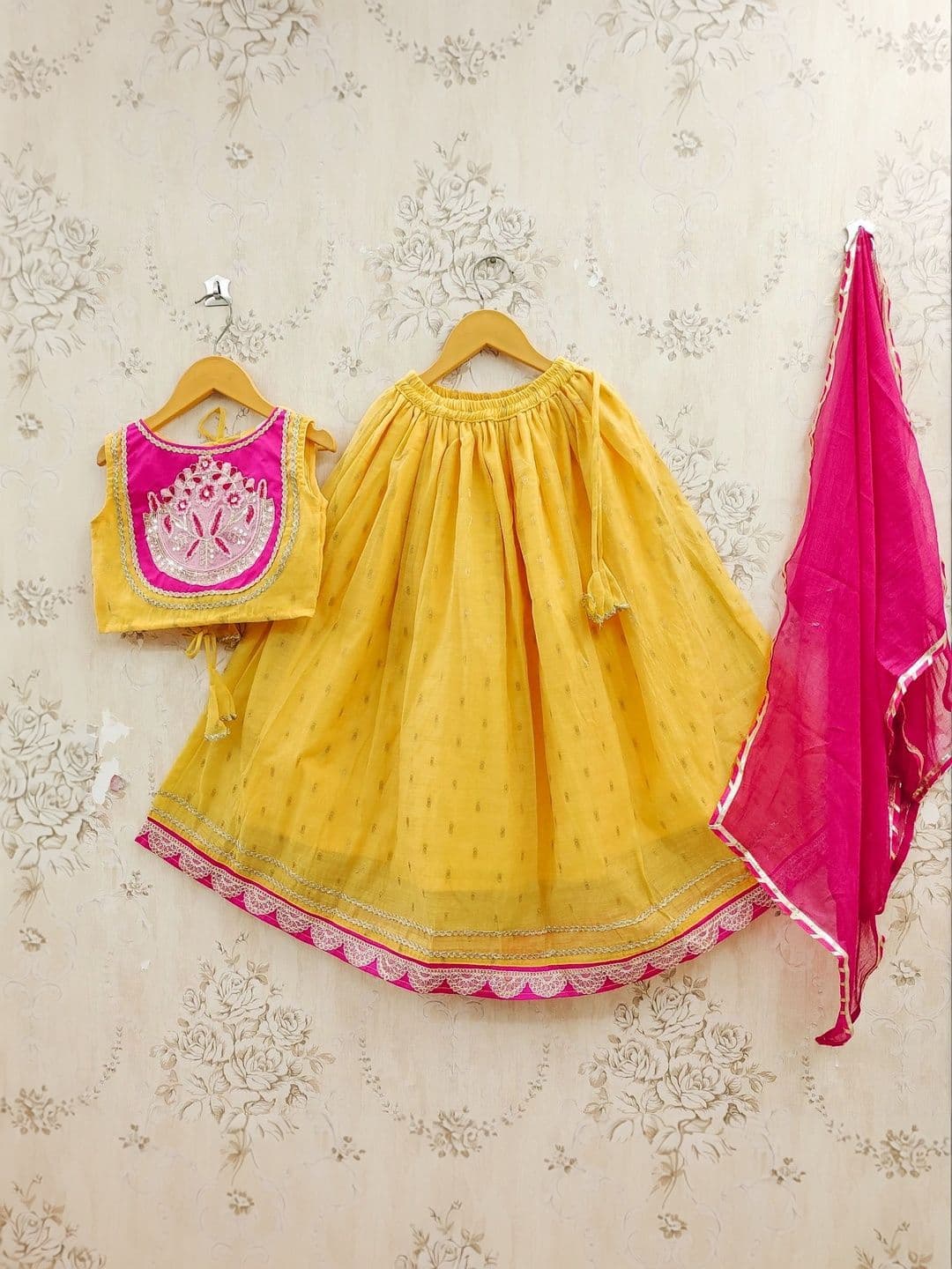 KALINI Girls Embellished Thread Work Ready to Wear Lehenga & Blouse With Dupatta thumbnail 7
