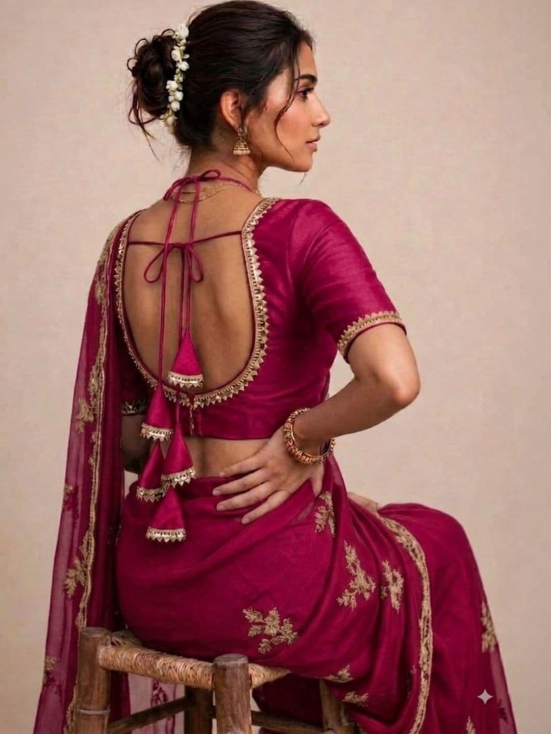 Binatex Silk Solid Zari Saree Blouse thumbnail 6