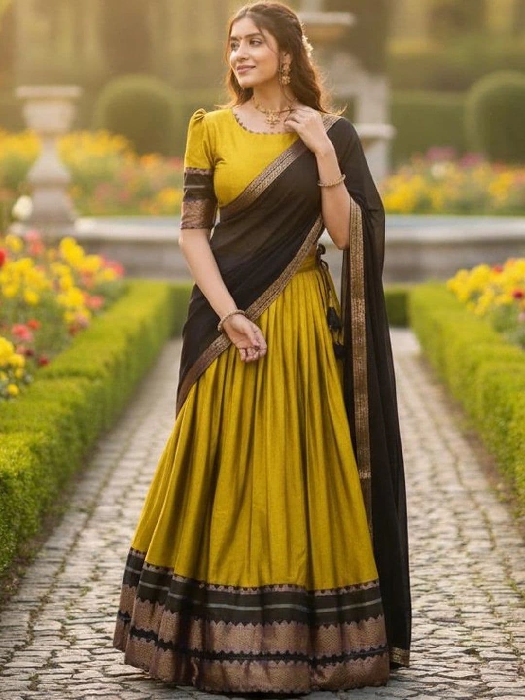 all about you Unstitched Lehenga & Blouse With Dupatta thumbnail 3