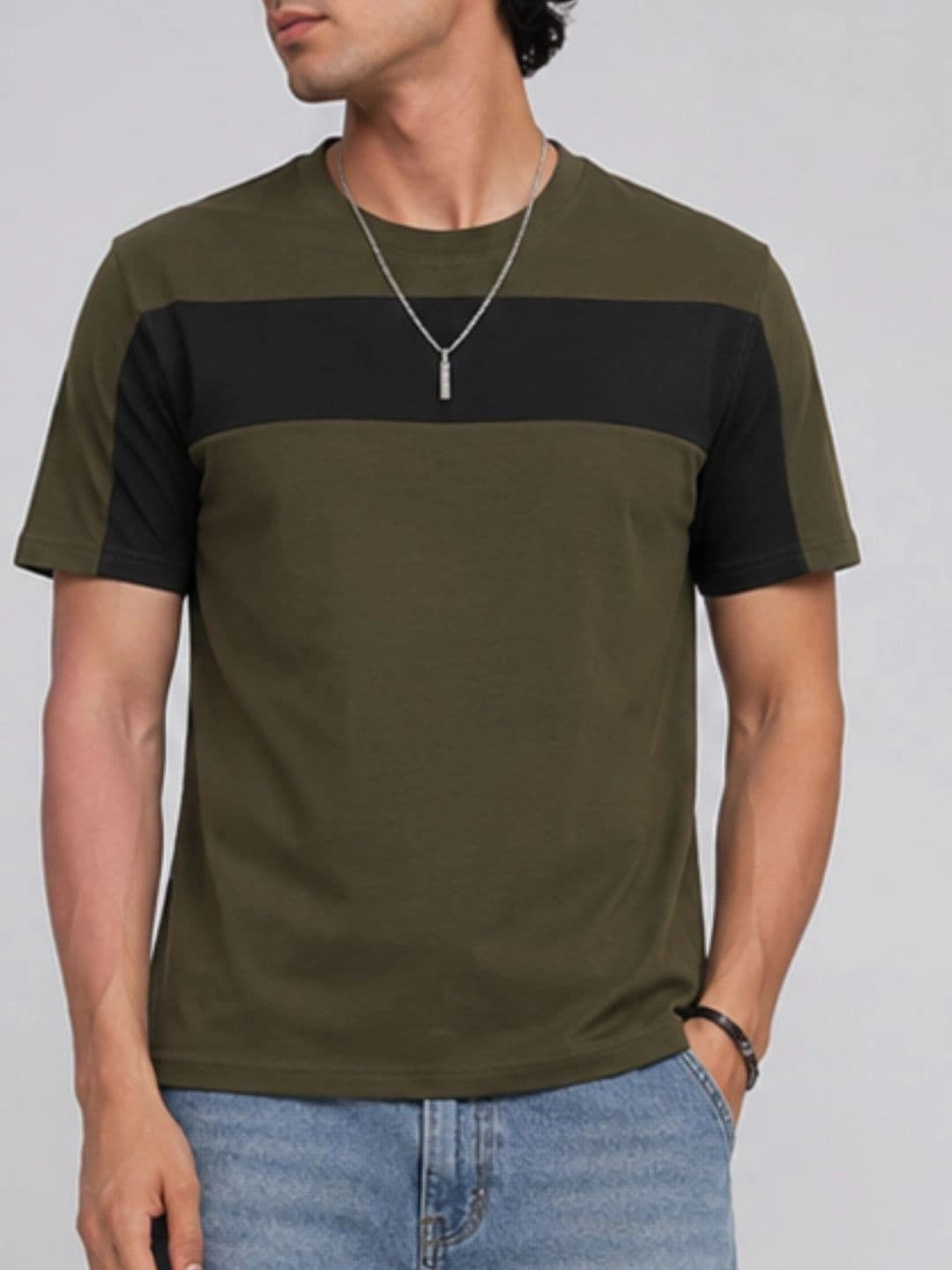YAK YAK Men Colourblocked T-shirt thumbnail 5
