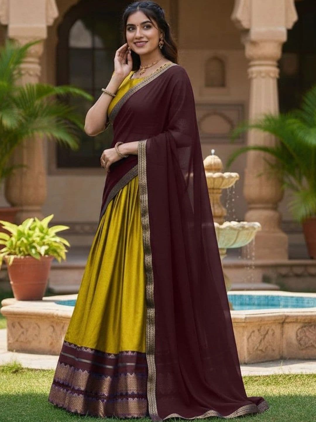 all about you Unstitched Lehenga & Blouse With Dupatta thumbnail 5