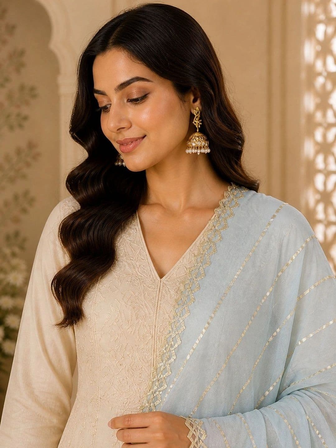 STUTI FASHION Embroidered Dupatta with Zari thumbnail 2