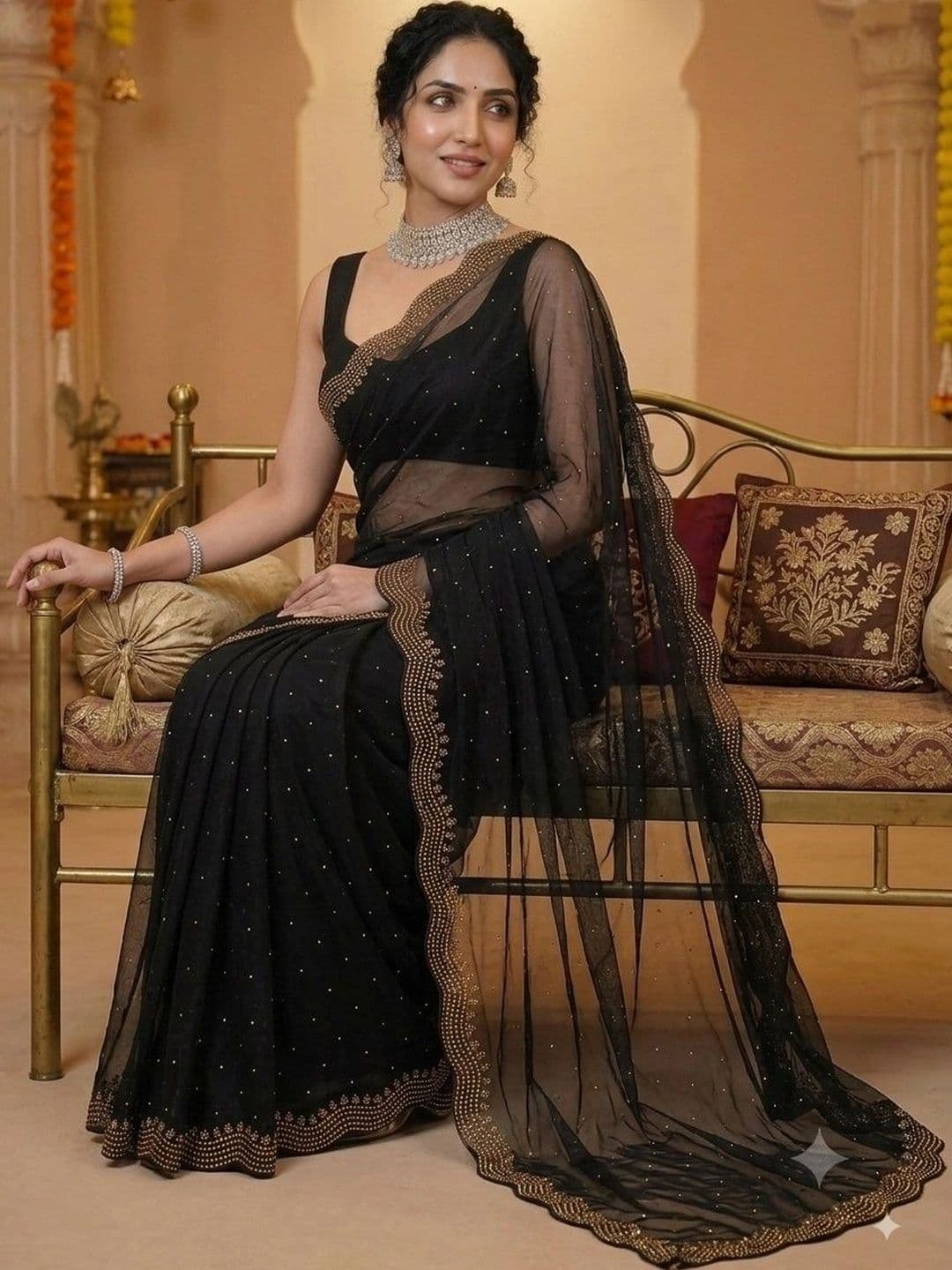 Akshmi Creation Supernet Saree thumbnail 4