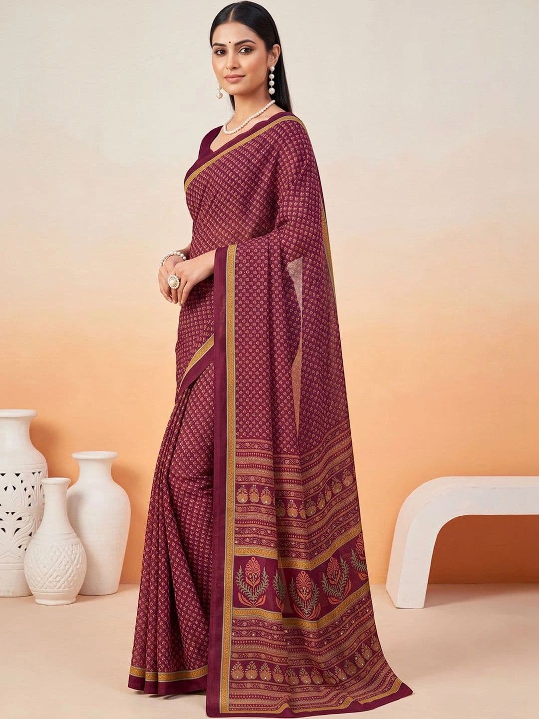 Anouk Paisley Poly Crepe Designer Saree thumbnail 2