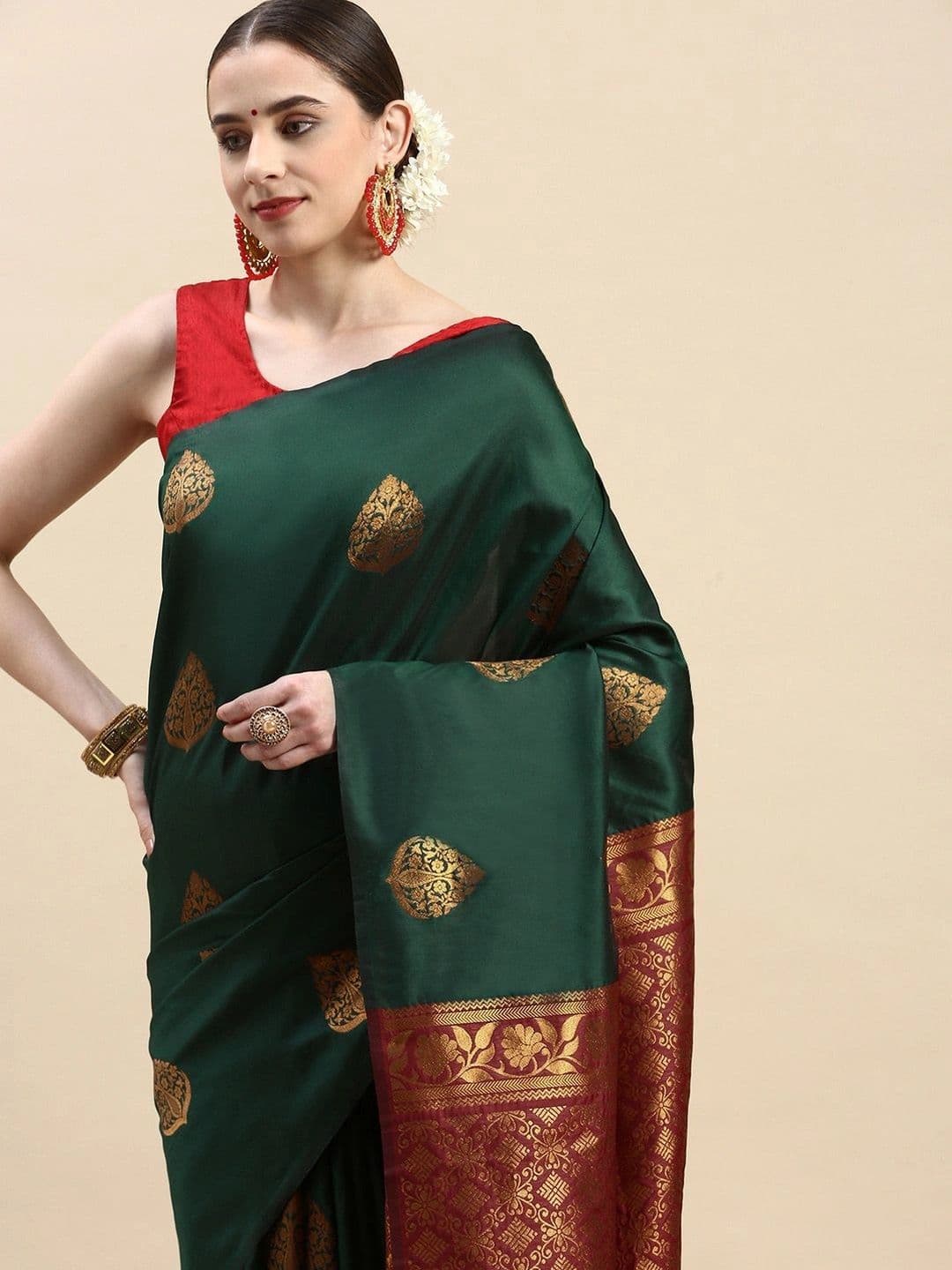 Dhaaga Ghar Woven Design Zari Art Silk Banarasi Saree thumbnail 2
