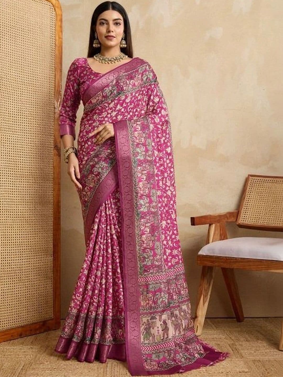 Moda Rapido Paisley Silk Blend Designer Saree - view 1