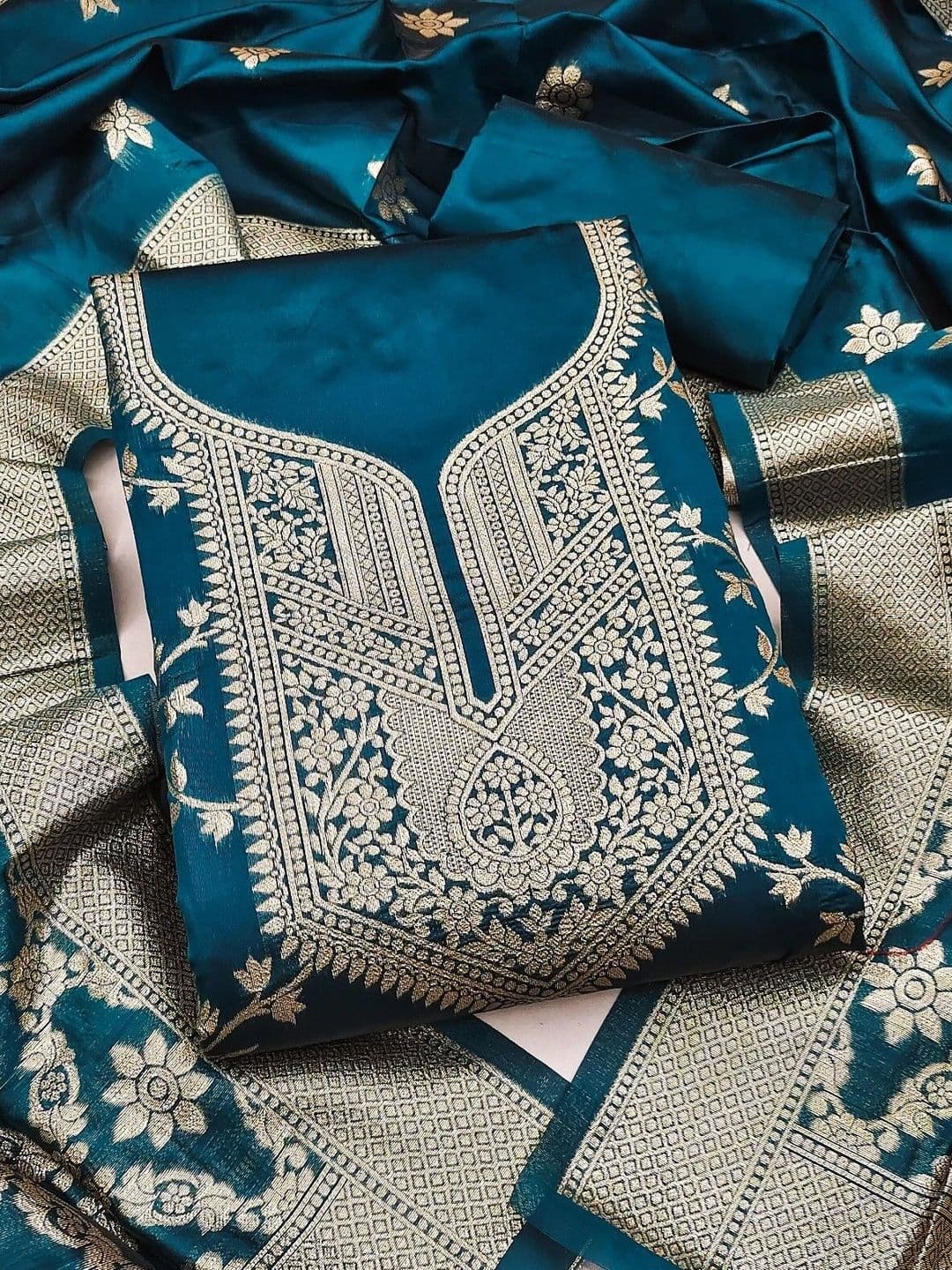 Dhaaga Ghar Art Silk Unstitched Dress Material thumbnail 2