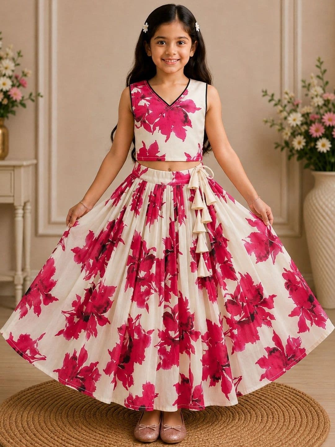 KALINI Girls Printed Ready to Wear Lehenga & - view 1