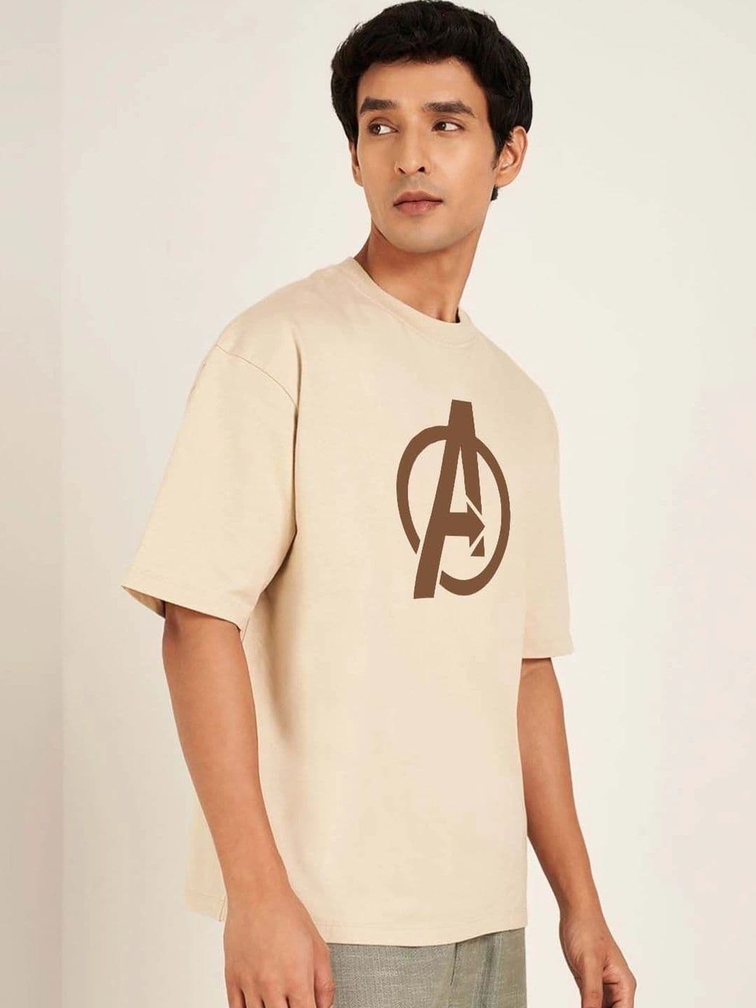 Moda Rapido X Organic Chics Men Avengers Printed Drop-Shoulder Sleeves Anti Odour T-shirt thumbnail 3