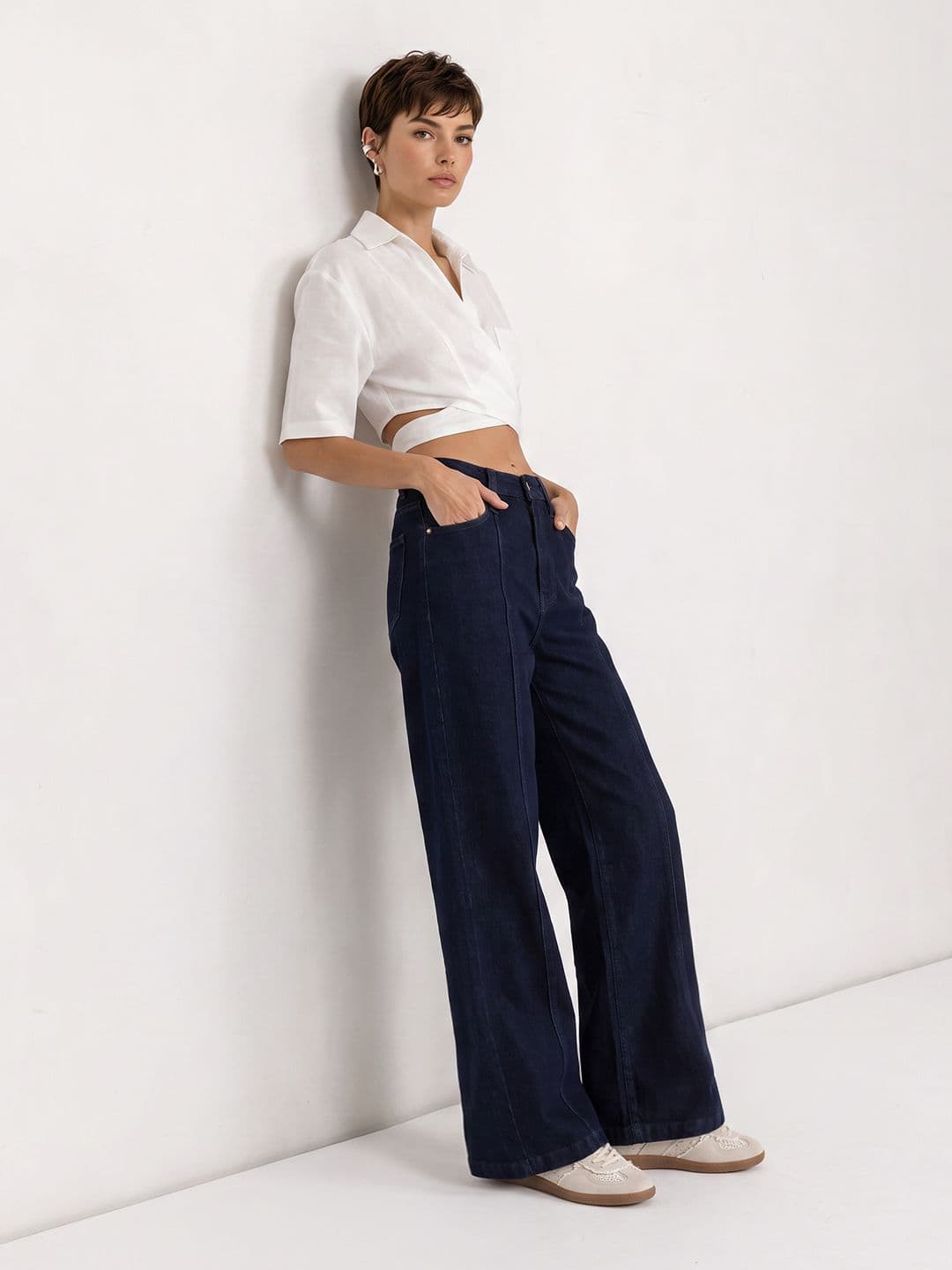 The Roadster Life CO. Women Wide Leg Stretchable Jeans thumbnail 3