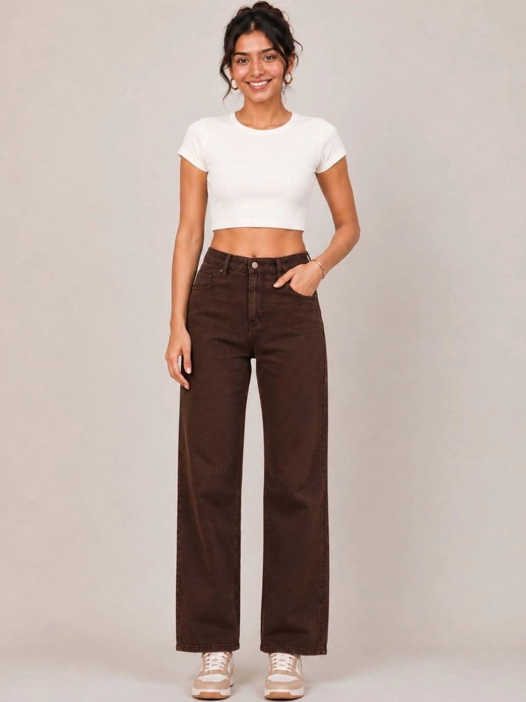 Moda Rapido Women Classic Wide Leg High-Rise Jeans - view 1