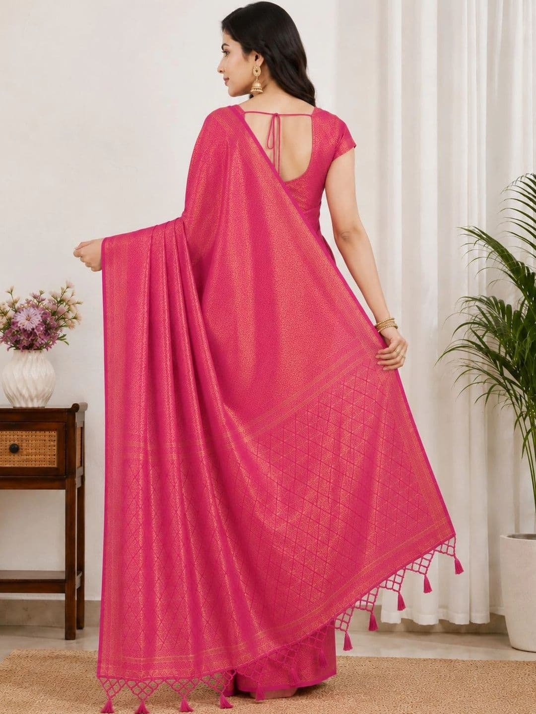 Naarii n Sari Woven Design Zari Silk Blend Designer Saree thumbnail 4