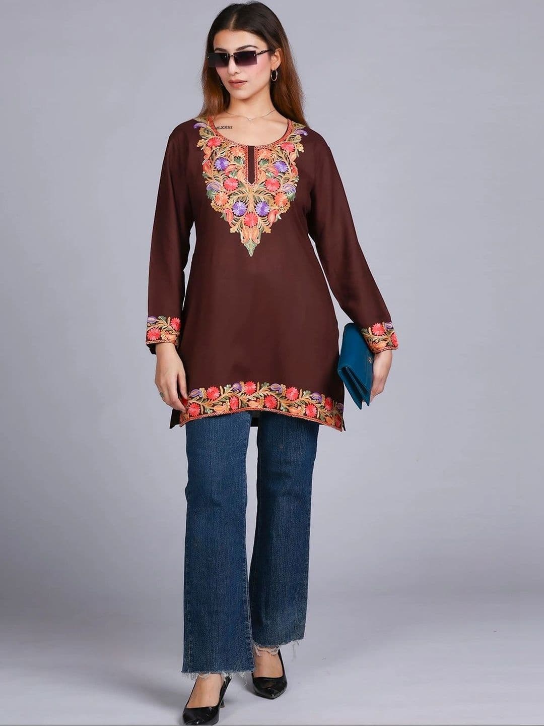 Anouk Women Floral Embroidered Thread Work Floral Kurta thumbnail 5