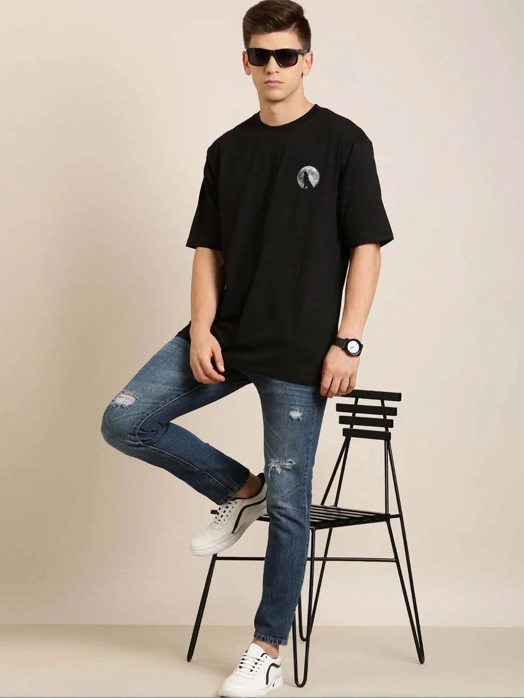 Moda Rapido X Organic Chics Men Printed Drop-Shoulder Sleeves Anti Odour T-shirt thumbnail 2