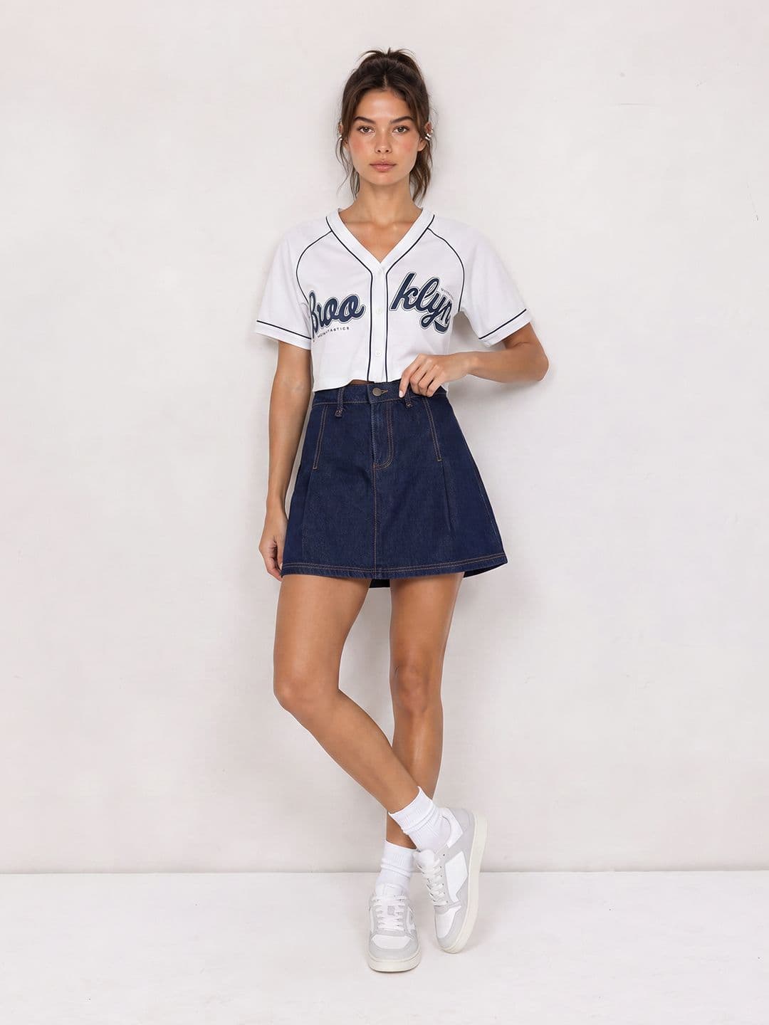 The Roadster Life Co. Pleated Pure Cotton Mini Skirt thumbnail 5