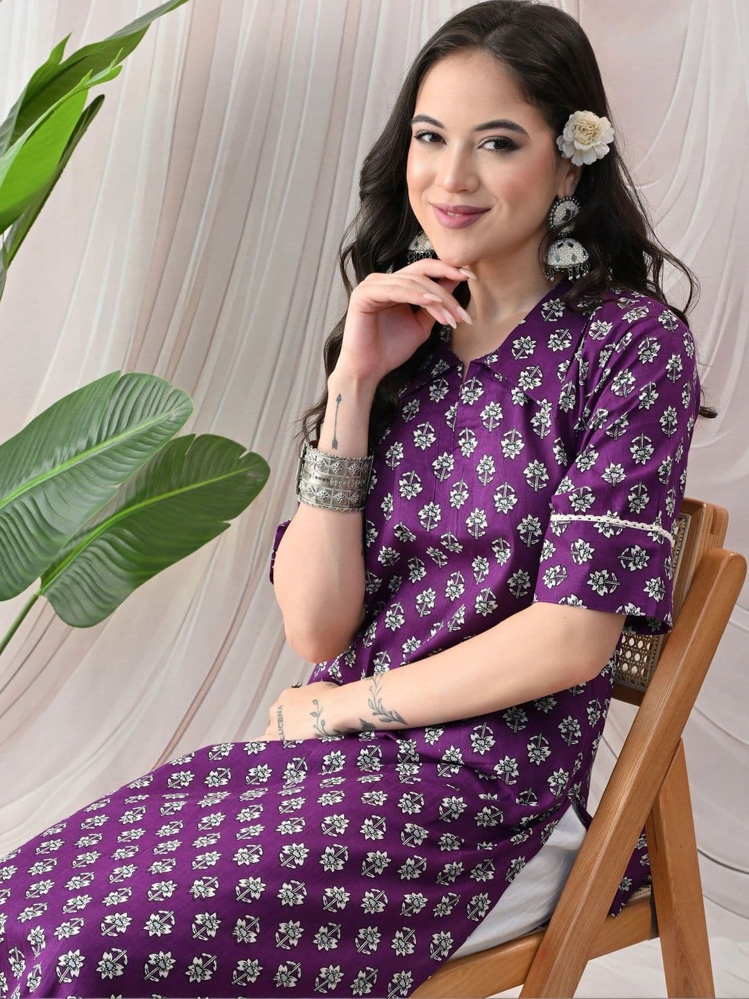 JEMCY Women Floral Printed Kurta thumbnail 4