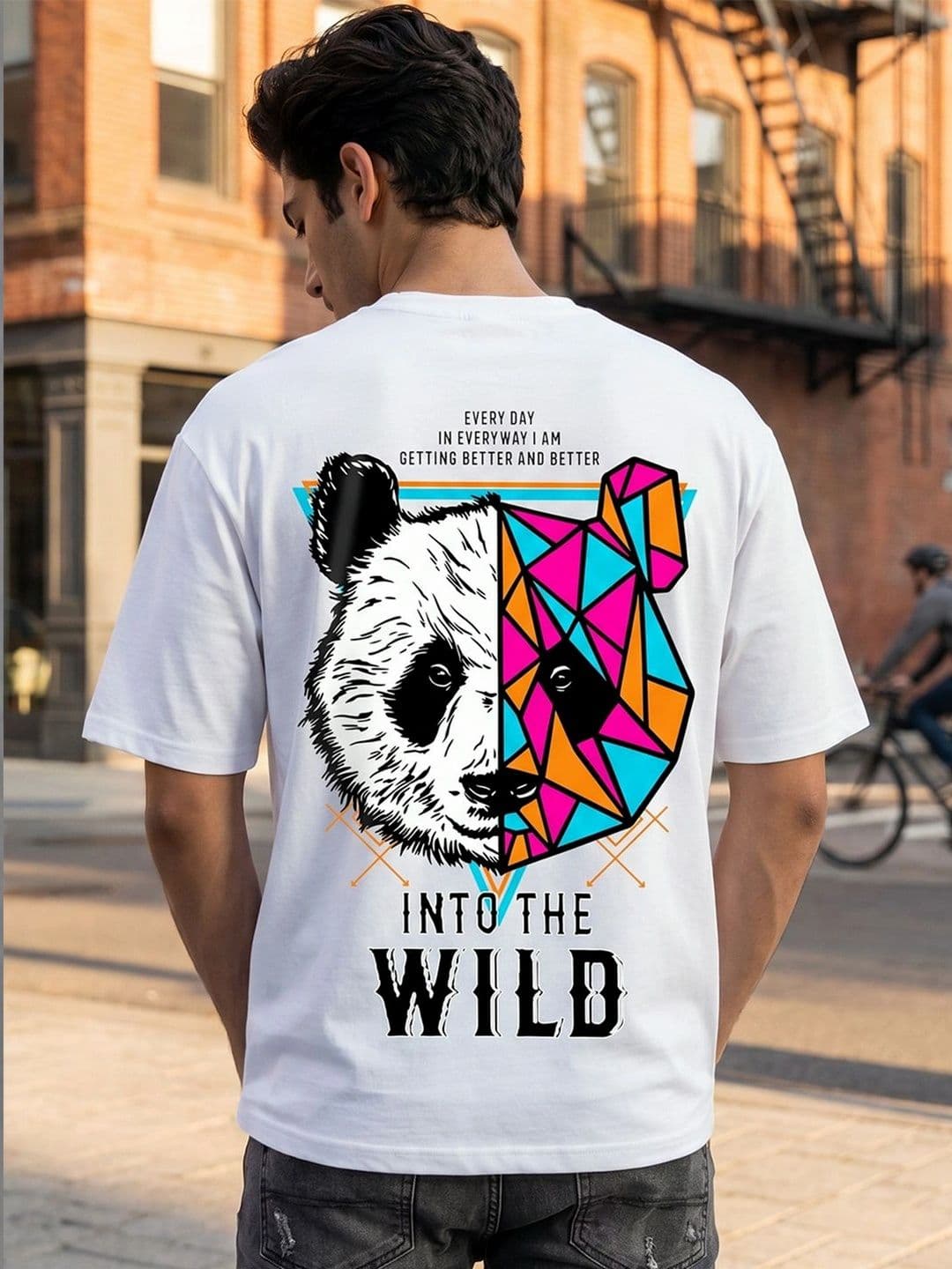 Bewakoof Men Better White Printed Graphic Cotton Drop-Shoulder Sleeves Oversized Fit T-shirt - view 1