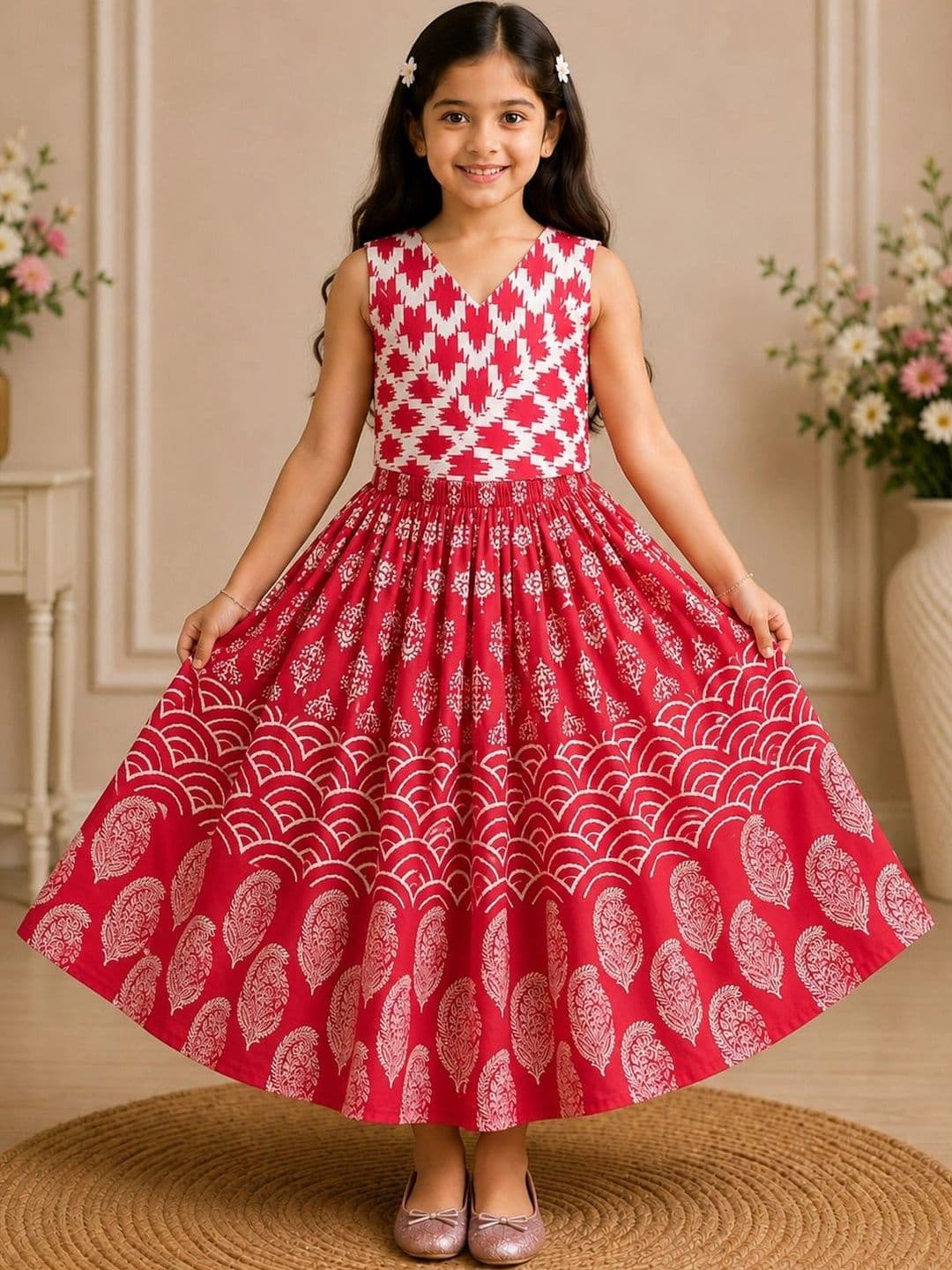 KALINI Girls Printed Ready to Wear Lehenga & - view 1