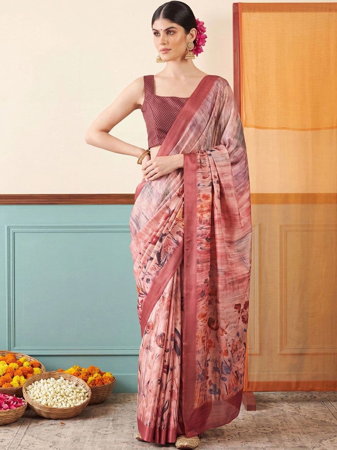 Anouk Floral Designer Saree - view 1