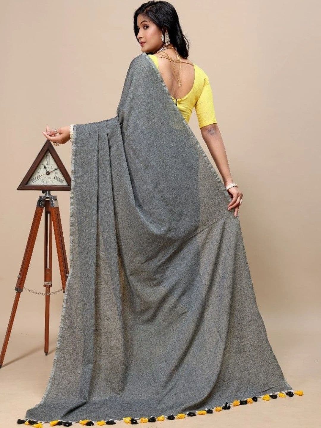 aeriebier Woven Design Zari Khadi Saree thumbnail 2