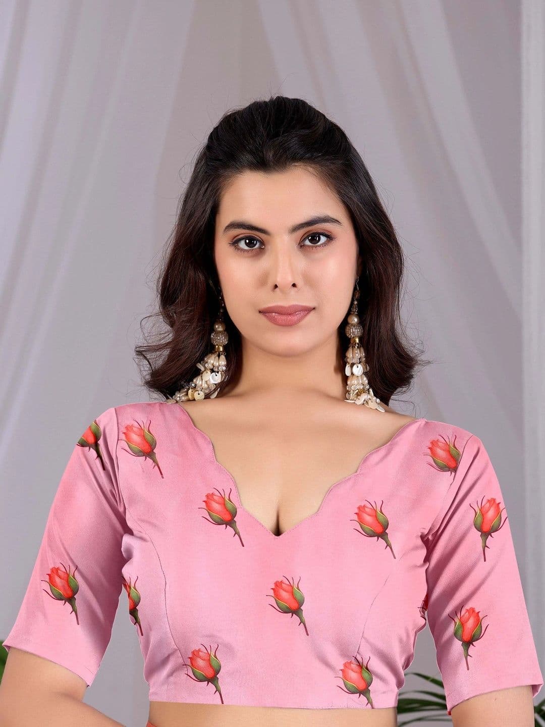 LeeliPeeri Designer Floral Satin Designer Saree thumbnail 7