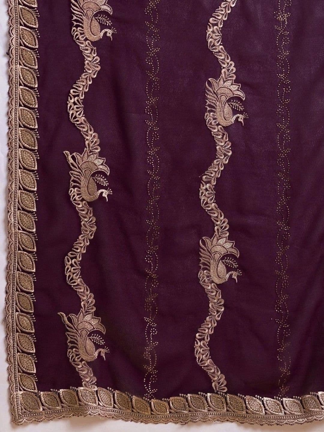 Leelavati Embellished Embroidered Pure Chiffon Saree thumbnail 6