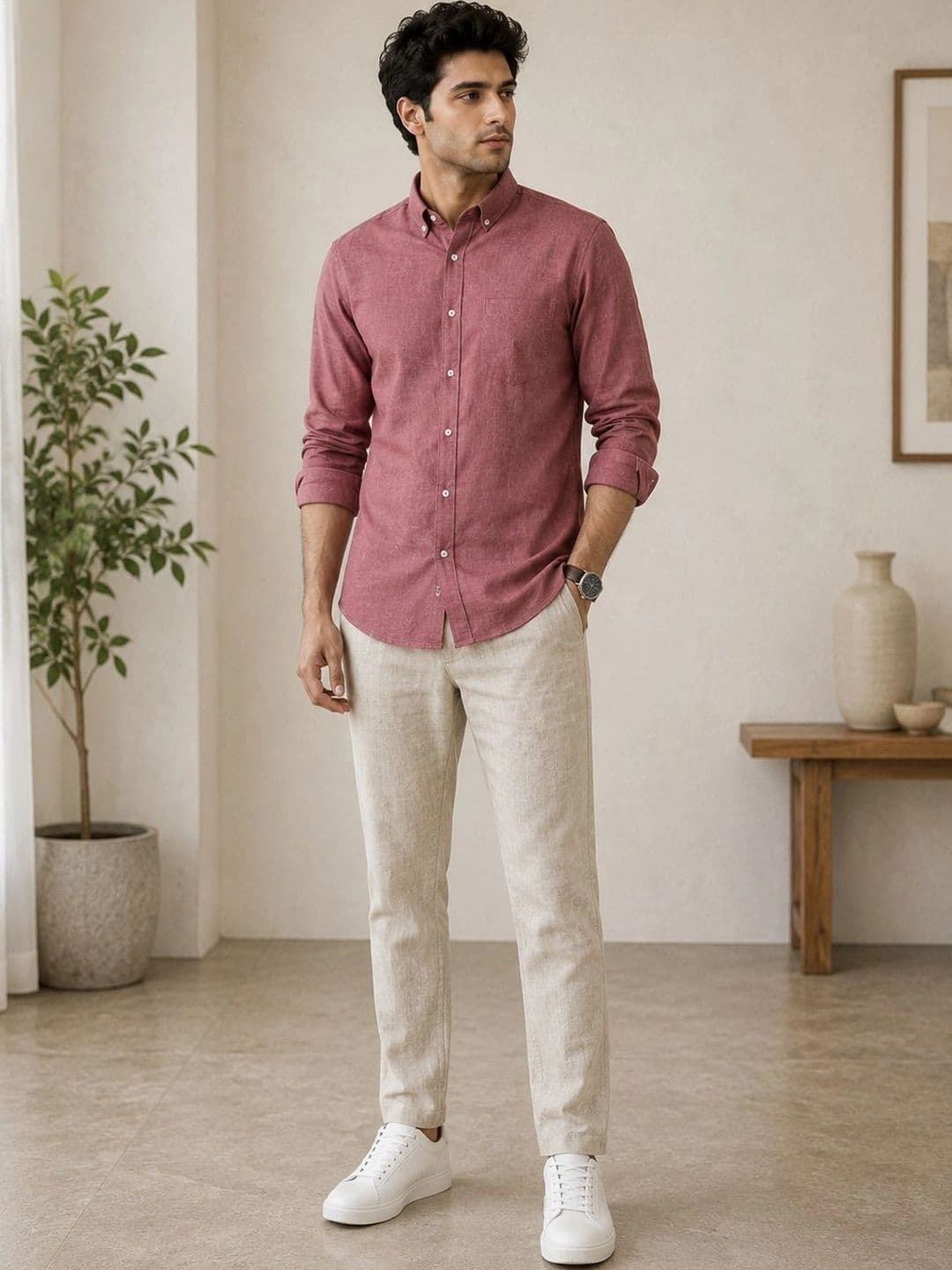HERE&NOW Men Standard Slim Fit Casual Shirt thumbnail 3
