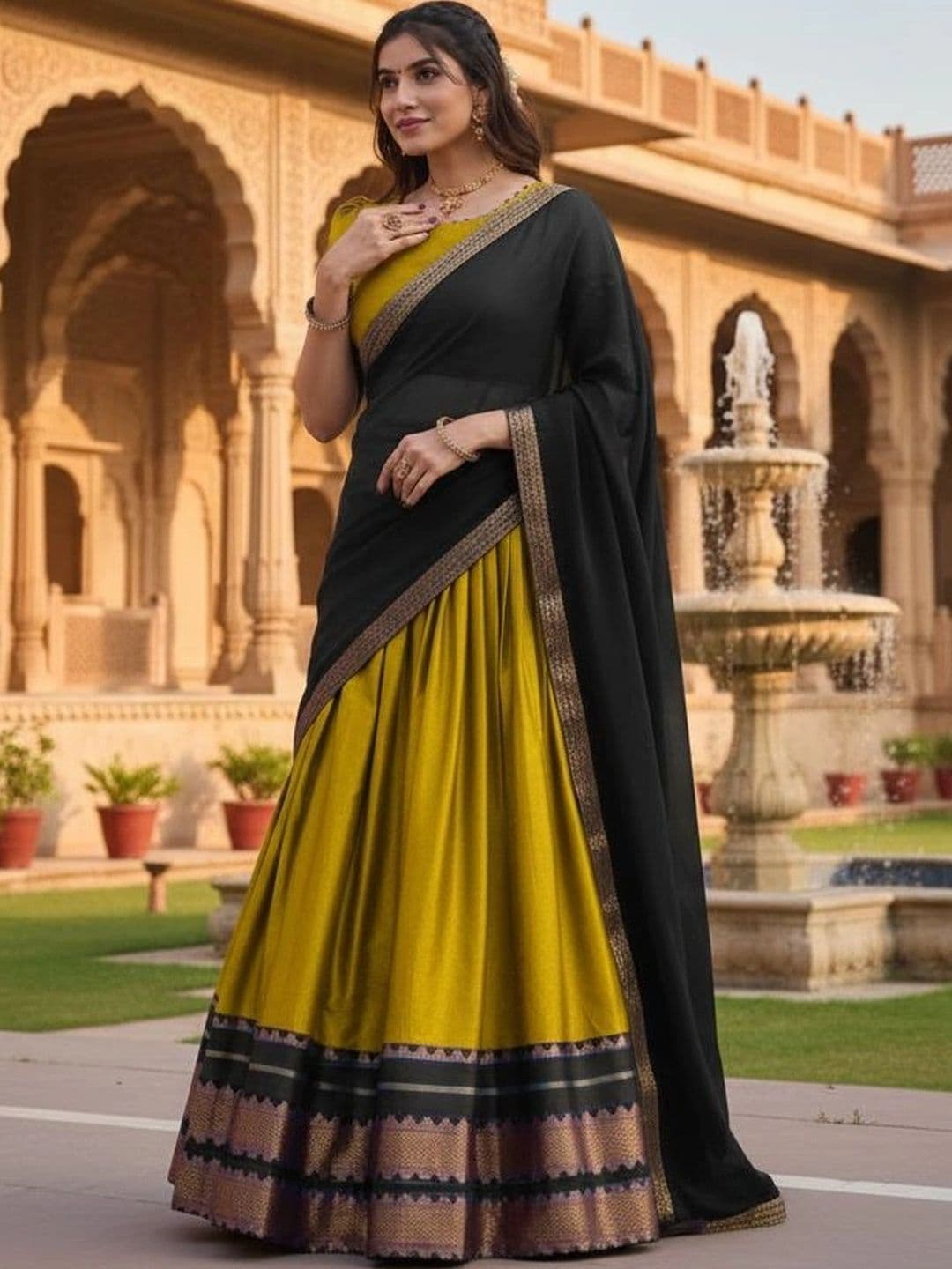 all about you Unstitched Lehenga & Blouse With Dupatta thumbnail 4