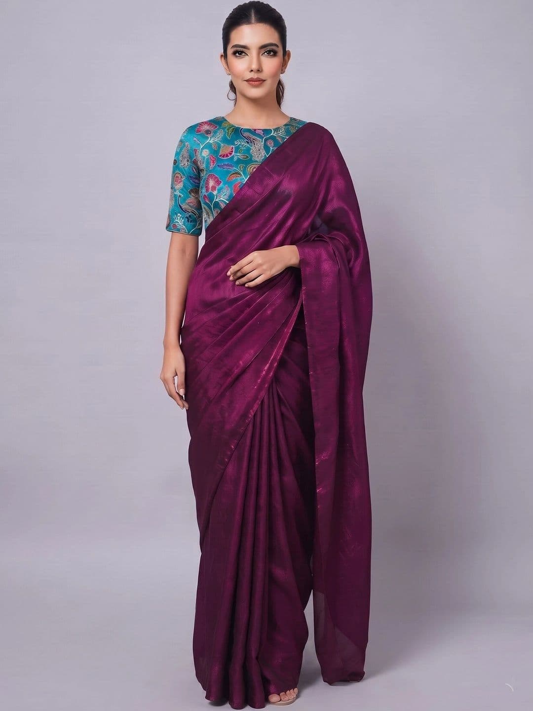 TRUSTED RAJVEER Embroidered Satin Saree thumbnail 5