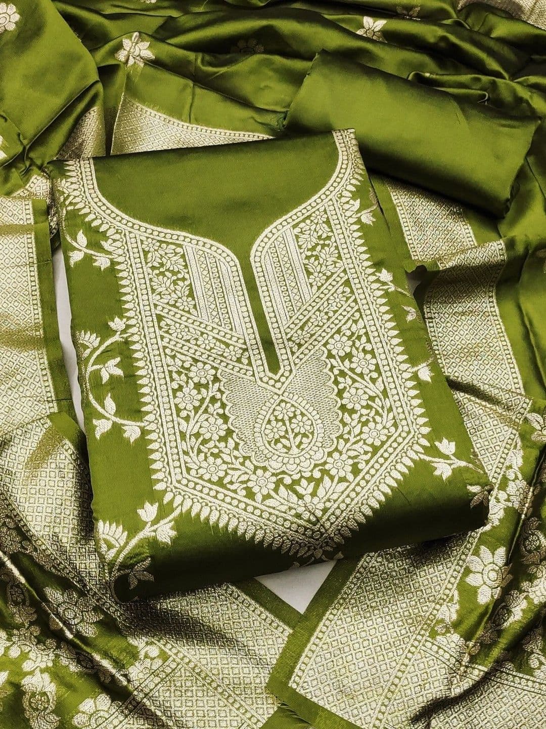 Dhaaga Ghar Art Silk Unstitched Dress Material thumbnail 2