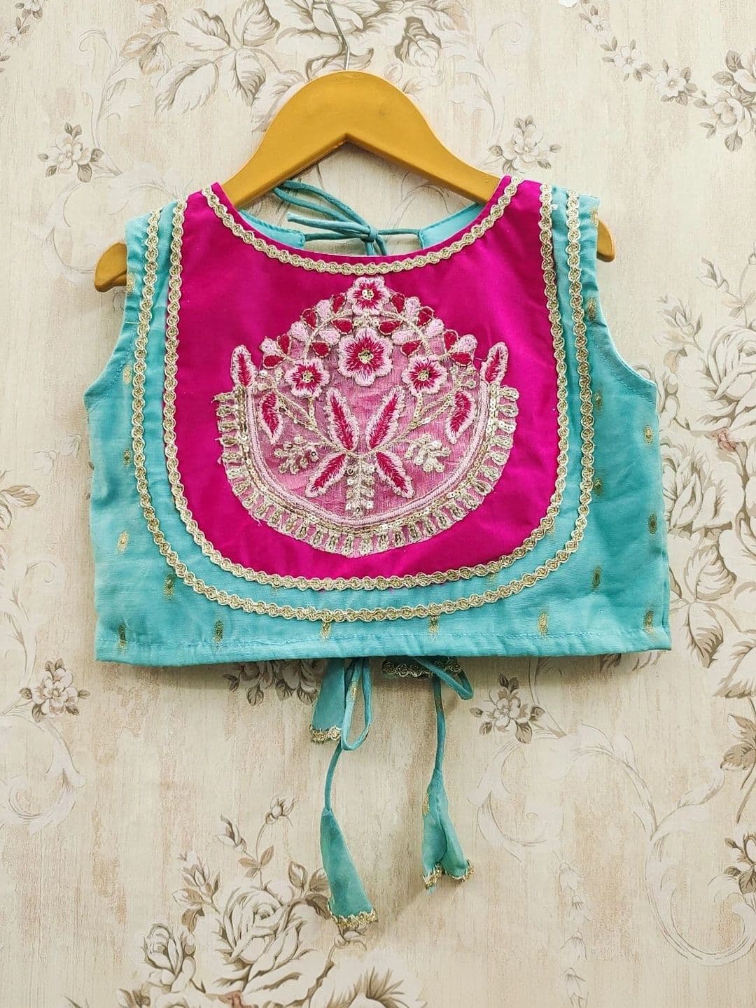 KALINI Girls Embroidered Thread Work Ready to Wear Lehenga & Blouse With Dupatta thumbnail 7