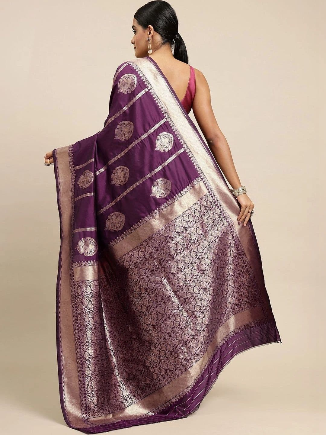 Dhaaga Ghar Woven Design Zari Art Silk Banarasi Saree thumbnail 7